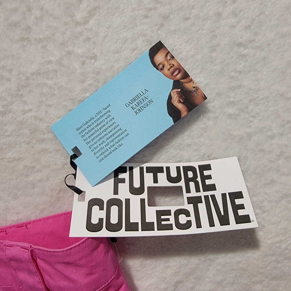 NWT Future Collective Gabriella Karefa-Johnson Hot Pink Wrap Mini Skirt Size 16 - Picture 5 of 9